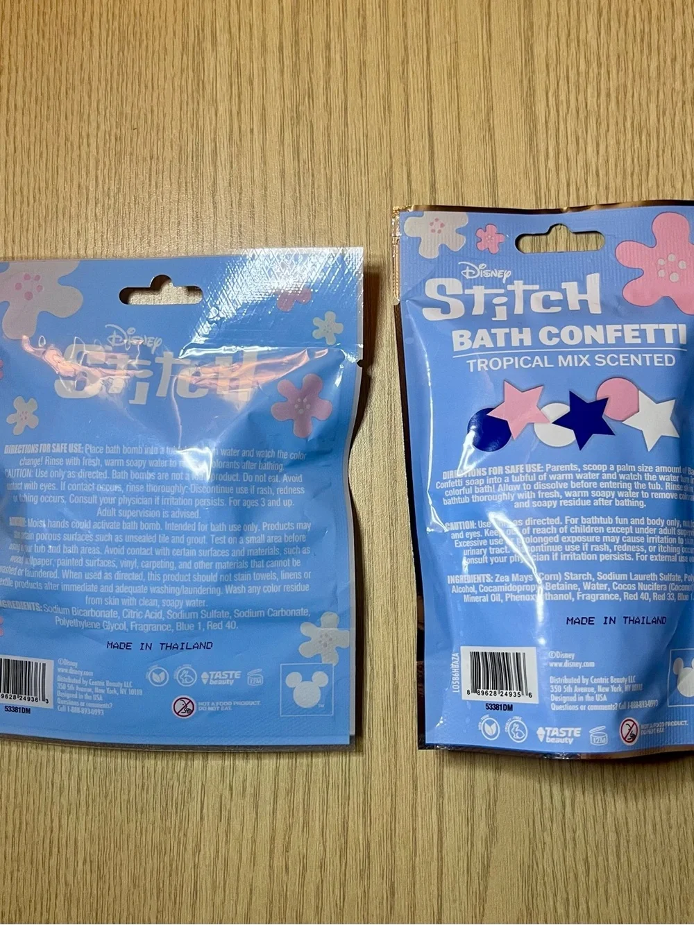 Disney Stitch Bath Duo - Sea Salt & Mint Bath Bomb, Tropical Mix Bath Confetti